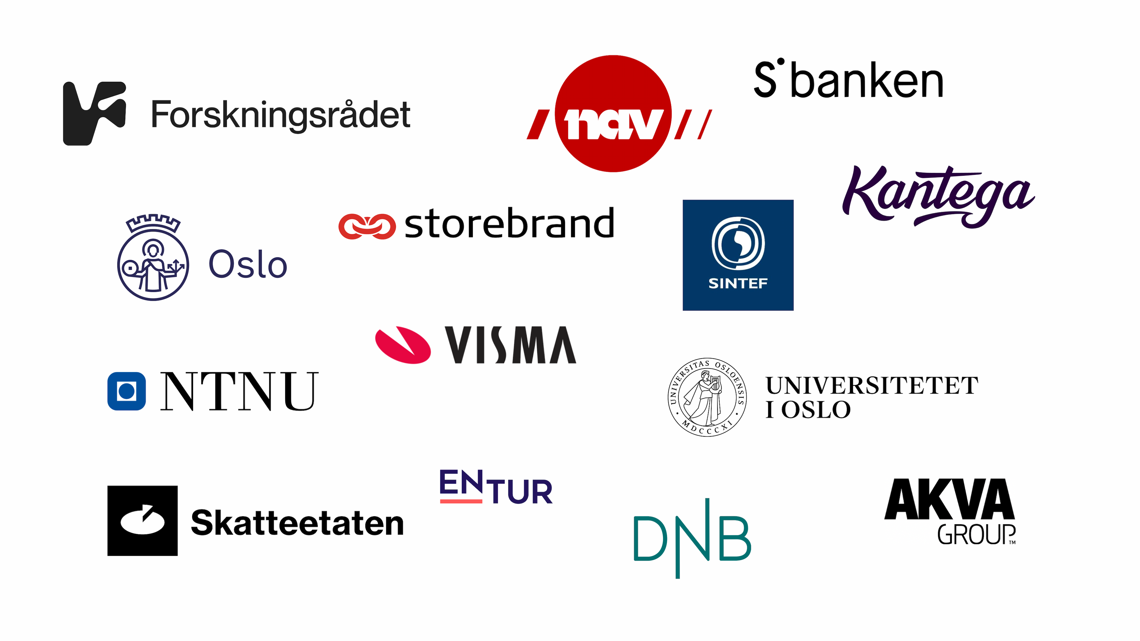 Logo vegg med Knowit sine forskningspartnere